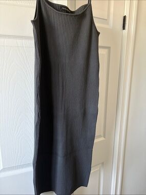 Banana Republic Charcoal Ribbed Slip Dress